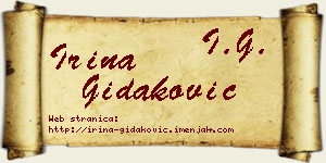 Irina Gidaković vizit kartica